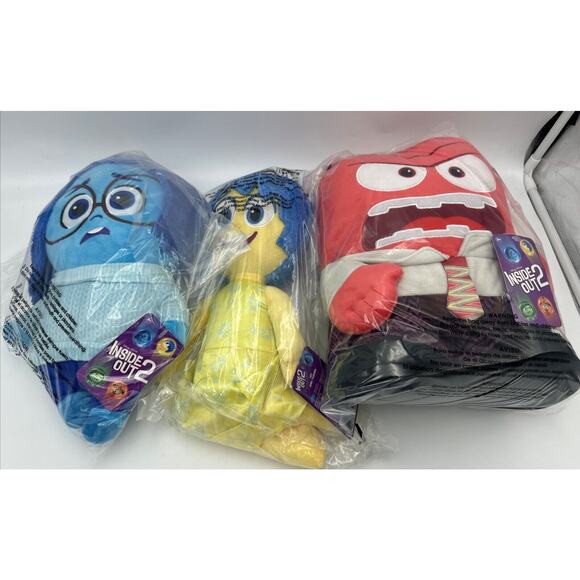 Disney Inside Out 2PLUSH Emotions 2024 NEW Set Of 3 Joy Sadness Anger